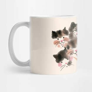 Five color cats head Mug